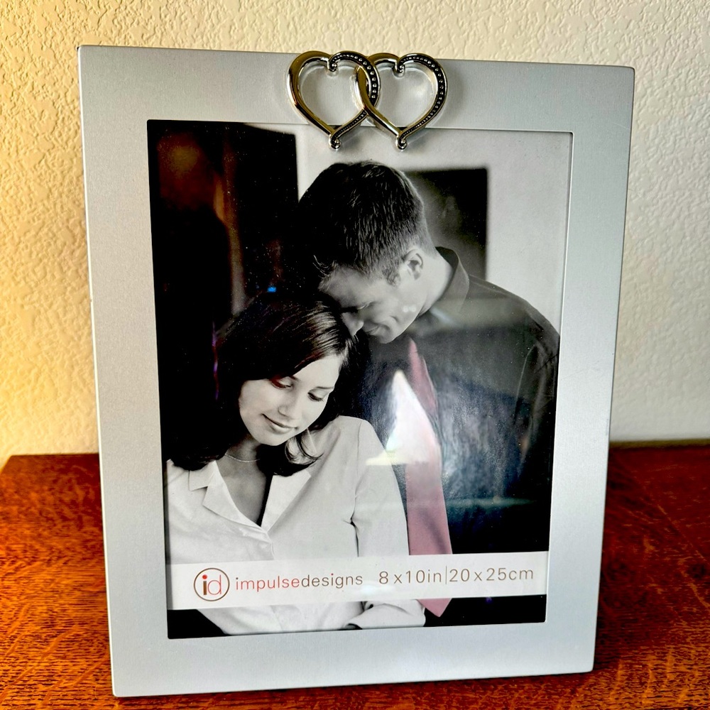 Entwined Hearts 8” x 10” Silver Tone Photo Frame